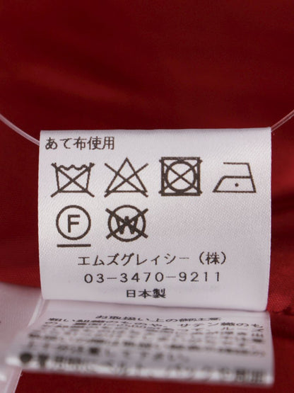 エムズグレイシー 911550 ワンピース 40 レッド ツイード リボン フラワーモチーフ IT43T0GIQAYU