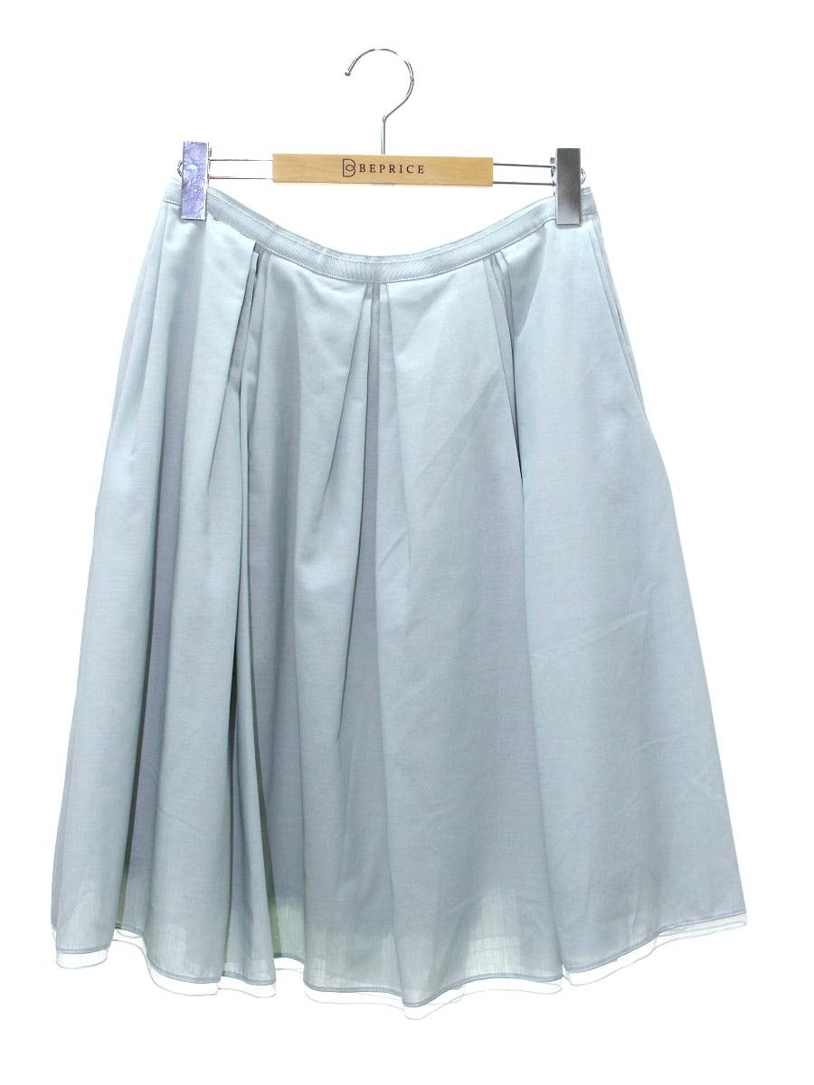 フォクシーブティック 38575 スカート 38 グリーン 38575 Silk Wool Skirt ITX1GC5KOPM8