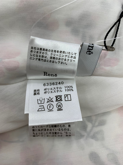 ルネ 6336240 ワンピース 36 ホワイト フラワープリント エンパイア IT5KFFBTBWG8