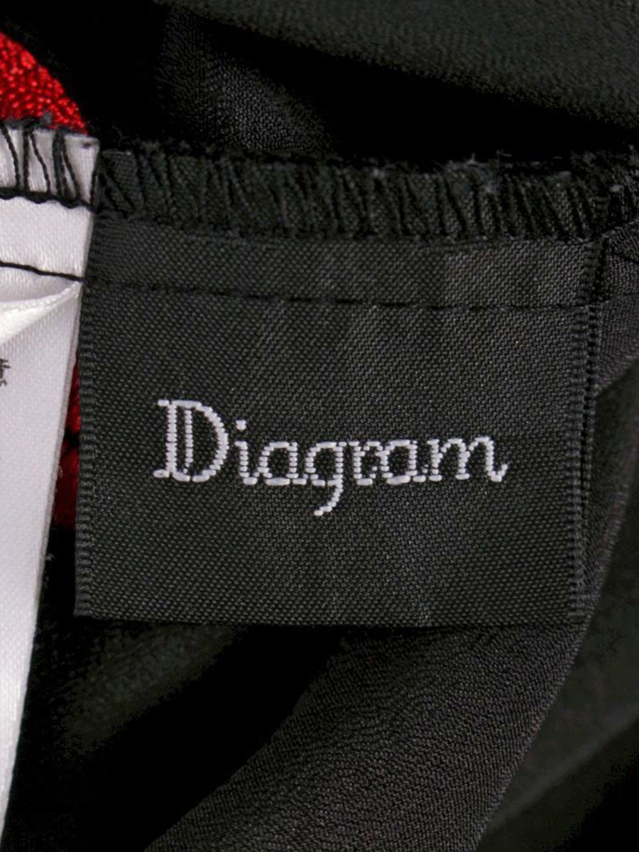 ダイアグラム リップ刺繍ブラウス 0322341157 36 ブラック IT2E6KN79KVC