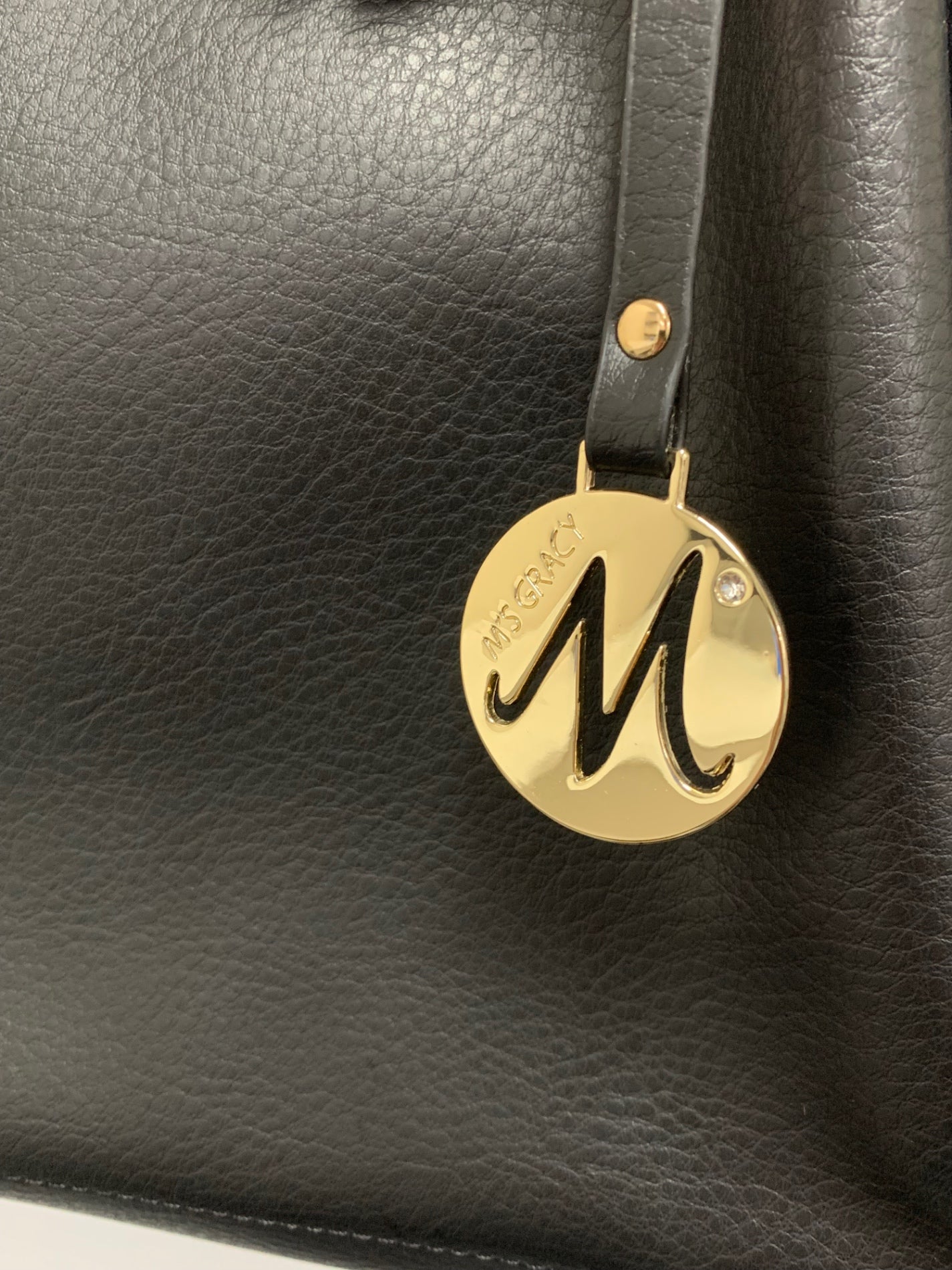 エムズグレイシー リボン付きトート 094516 トートバッグ ブラック リボン ITZUOL96TQDQ