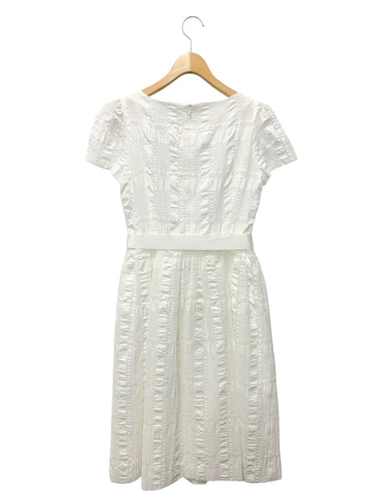 エムズグレイシー 411341 ワンピース 38 ホワイト シアー チェック 格子柄 ITLU90WKCW6P