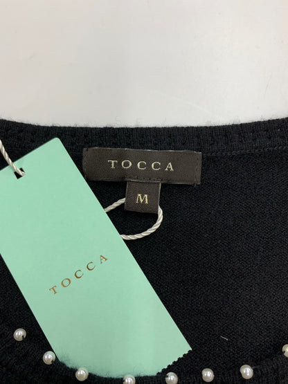 トッカ 664-5 KR セーター M ブラック カシミア混 パール レース IT7CVBUFVMZ8 【SALE】