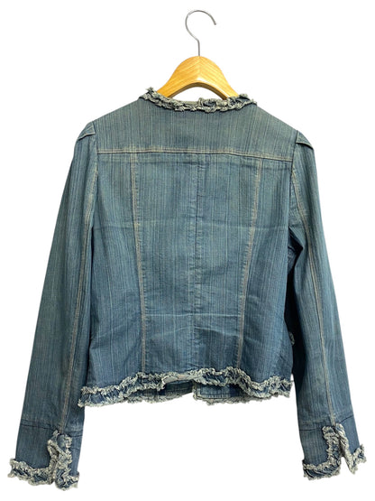 エムズグレイシー 524510 ジャケット 38 ネイビー リボン ノーカラー デニム ITDIUSO8C11S