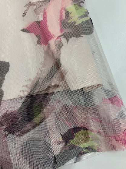 エムズグレイシー 417334 スカート 38 ピンク フラワー プリントチュール IT9JTAJZVKZV