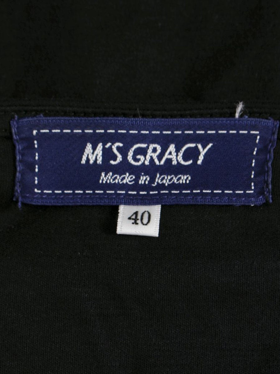 エムズグレイシー 115325 Tシャツ カットソー 40 ブラック 袖フリル ITW94RMI1NI4