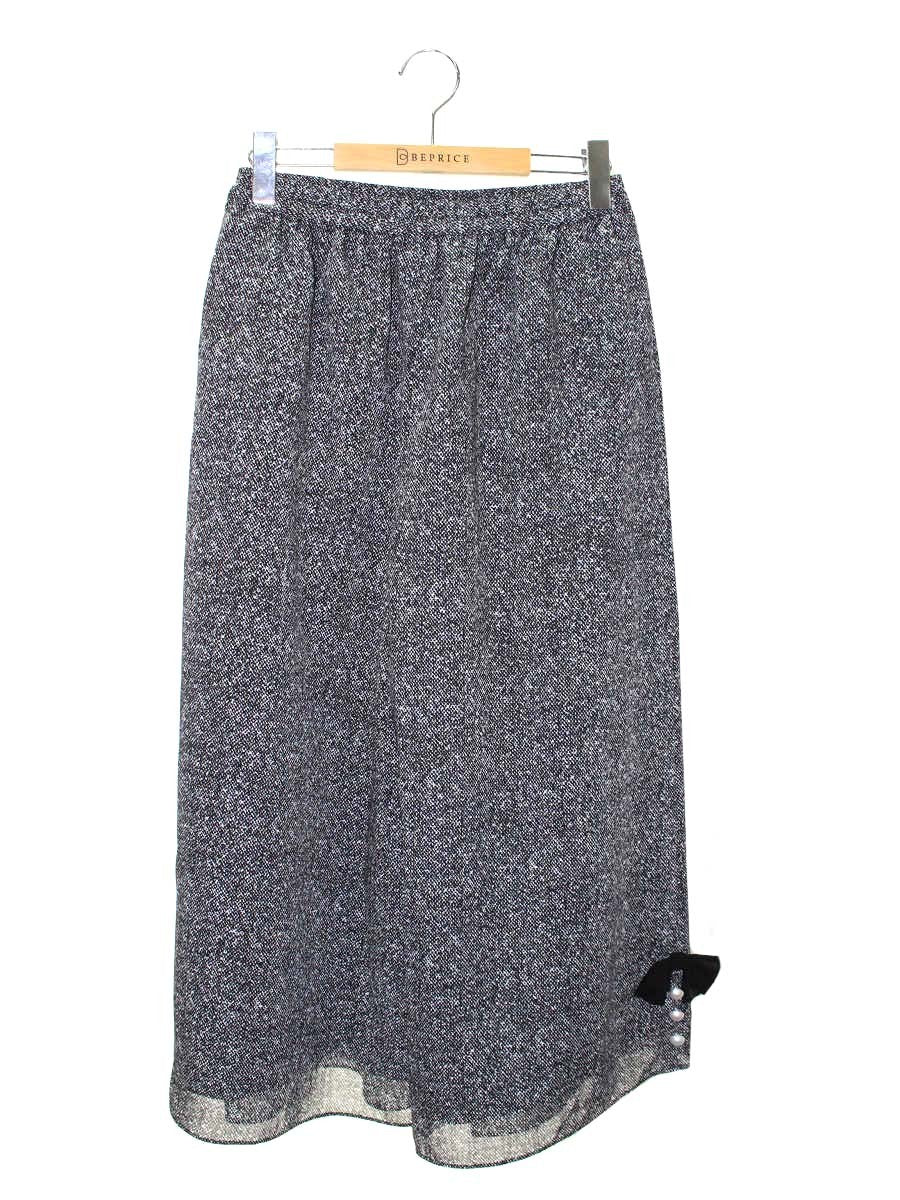 エムズグレイシー 316307 パンツ 38 グレー ワイド パールビジュー ITIOBDTXN292