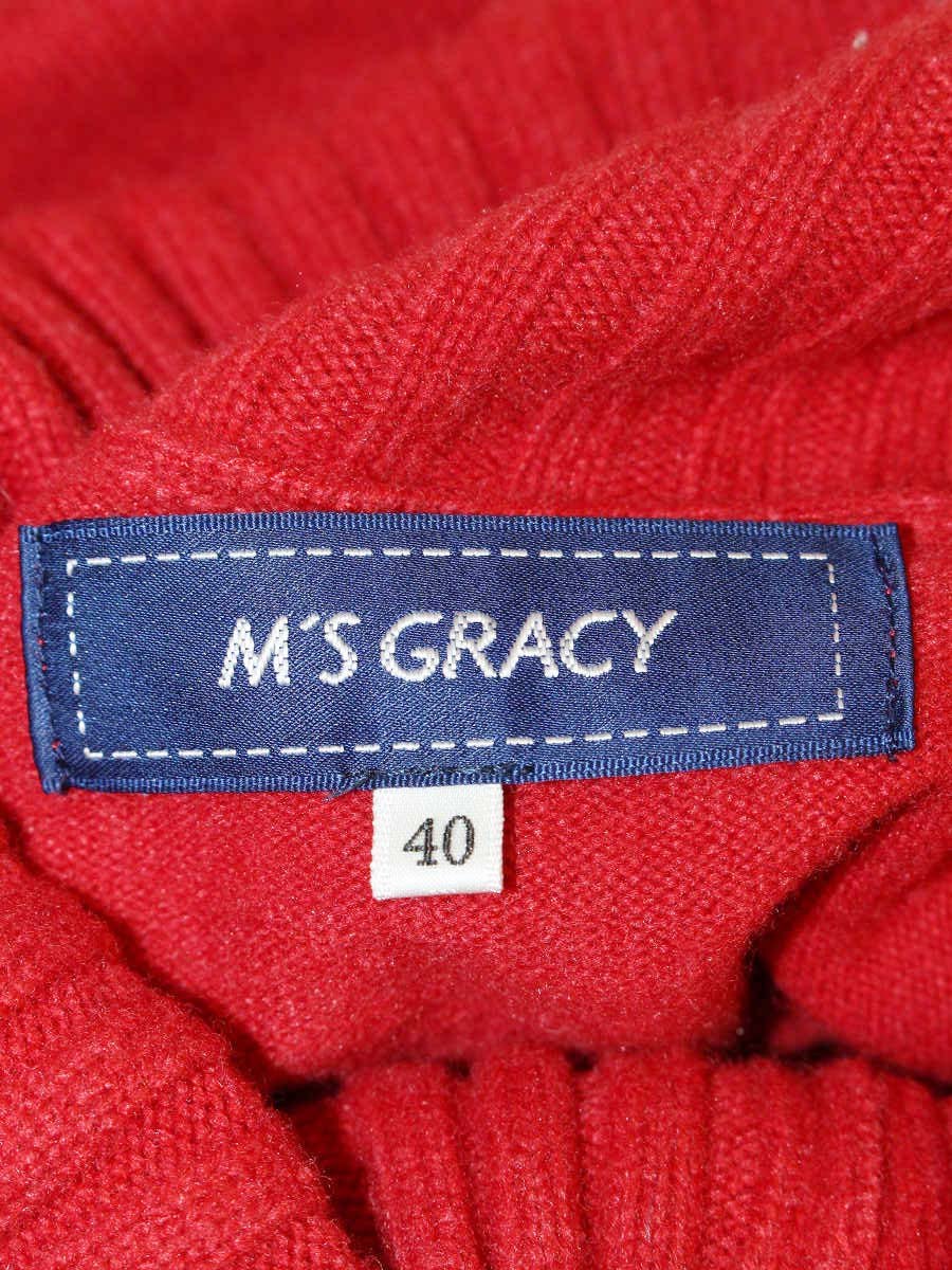 エムズグレイシー 大きめ襟ニット 218632  セーター 40 レッド ITRCWVIEPSD8