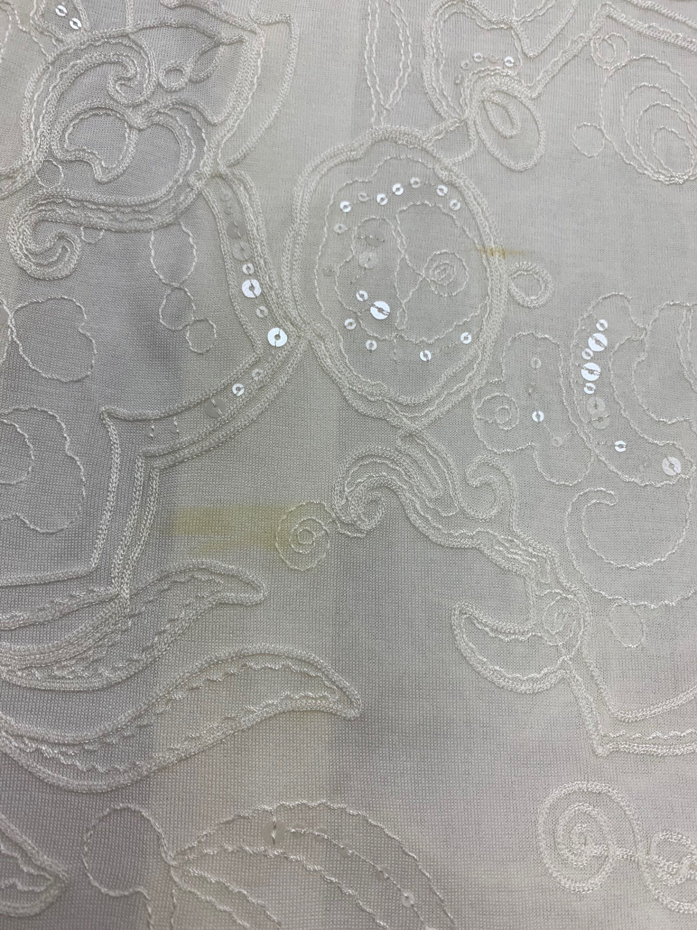 レオナールファッション 0357713 42 ホワイト ロング丈 シアー ニット カーディガン スパンコール レース ITMWVL9UWSK8