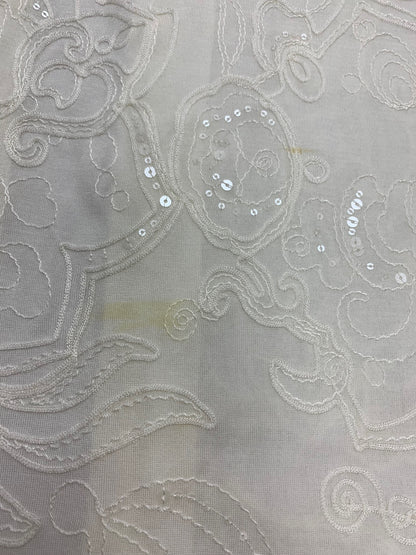 レオナールファッション 0357713 42 ホワイト ロング丈 シアー ニット カーディガン スパンコール レース ITMWVL9UWSK8