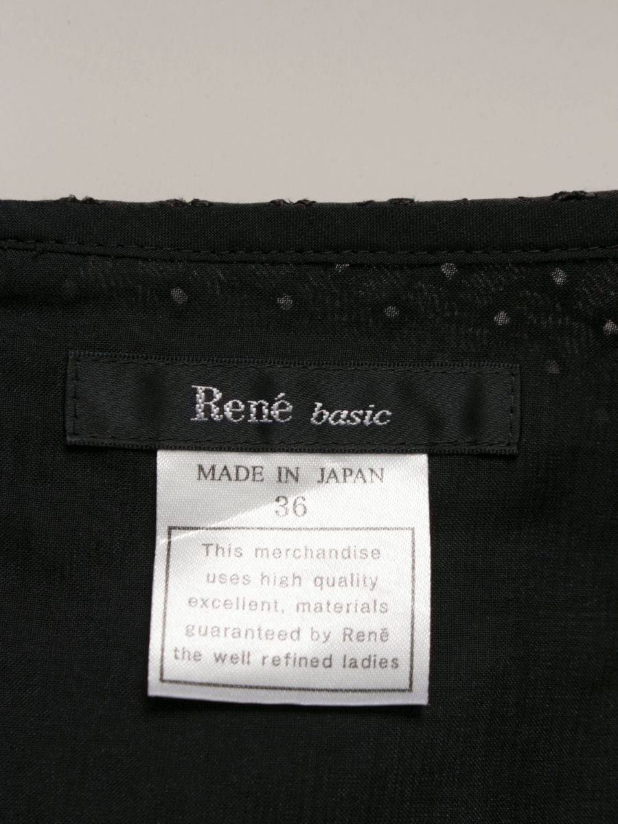 ルネ basic 5616320 ワンピース 36 ブラック リボン IT95EQKJBQF2