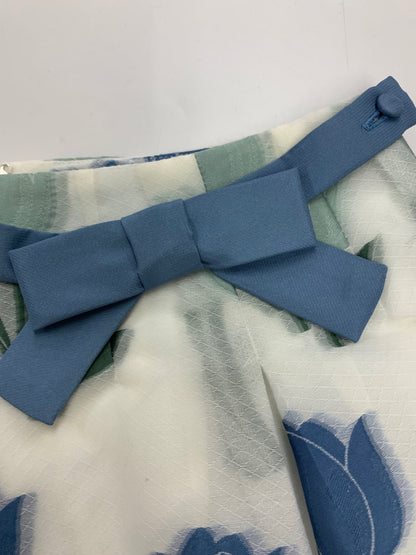 エムズグレイシー 917119 スカート 38 ホワイト チューリップ柄 リボン ITZ9NCNGO82D