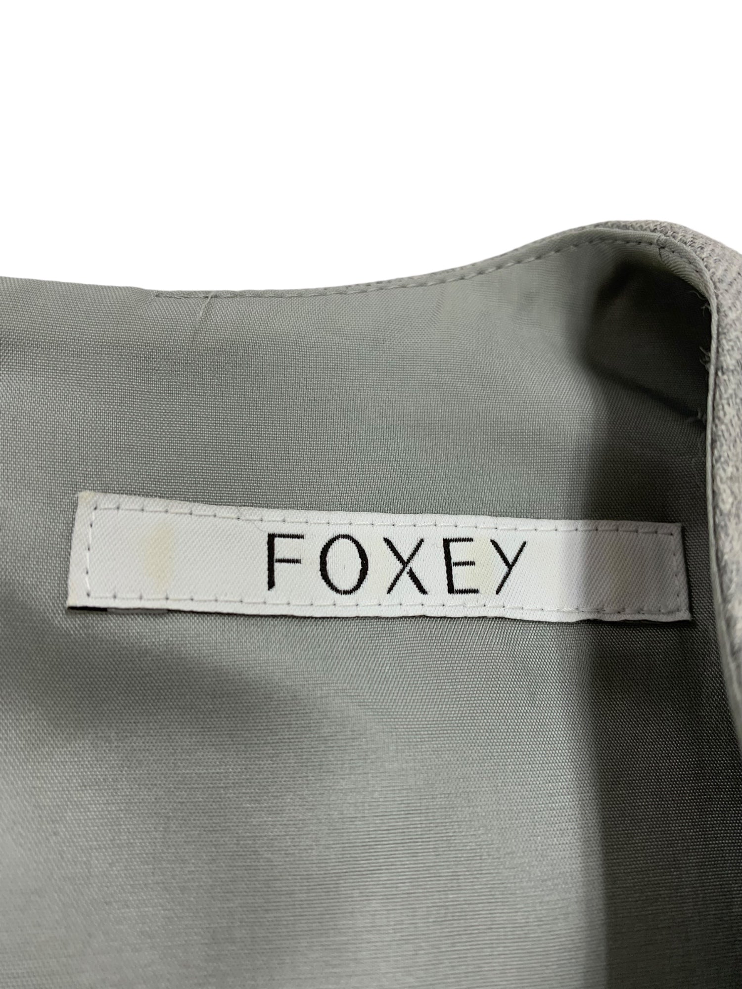 二重ふんわり✨FOXEY フォクシー　ワンピース　ヘリンボン グレー 40 フォクシー FOXEY NEW YORK グレーワンピース サイズ40 - メルカリ