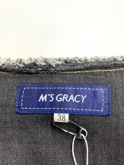 エムズグレイシー 414112 デニムジャケット 38 ブラック フリル ITCDI0ZT8EQS