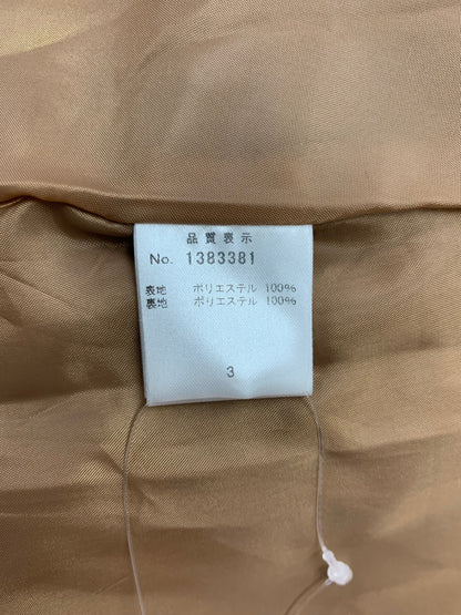 ギャラリービスコンティ 1383381 ショートコート 3 ブラウン フェイクファー パールボタン IT5AWR2PEX8C