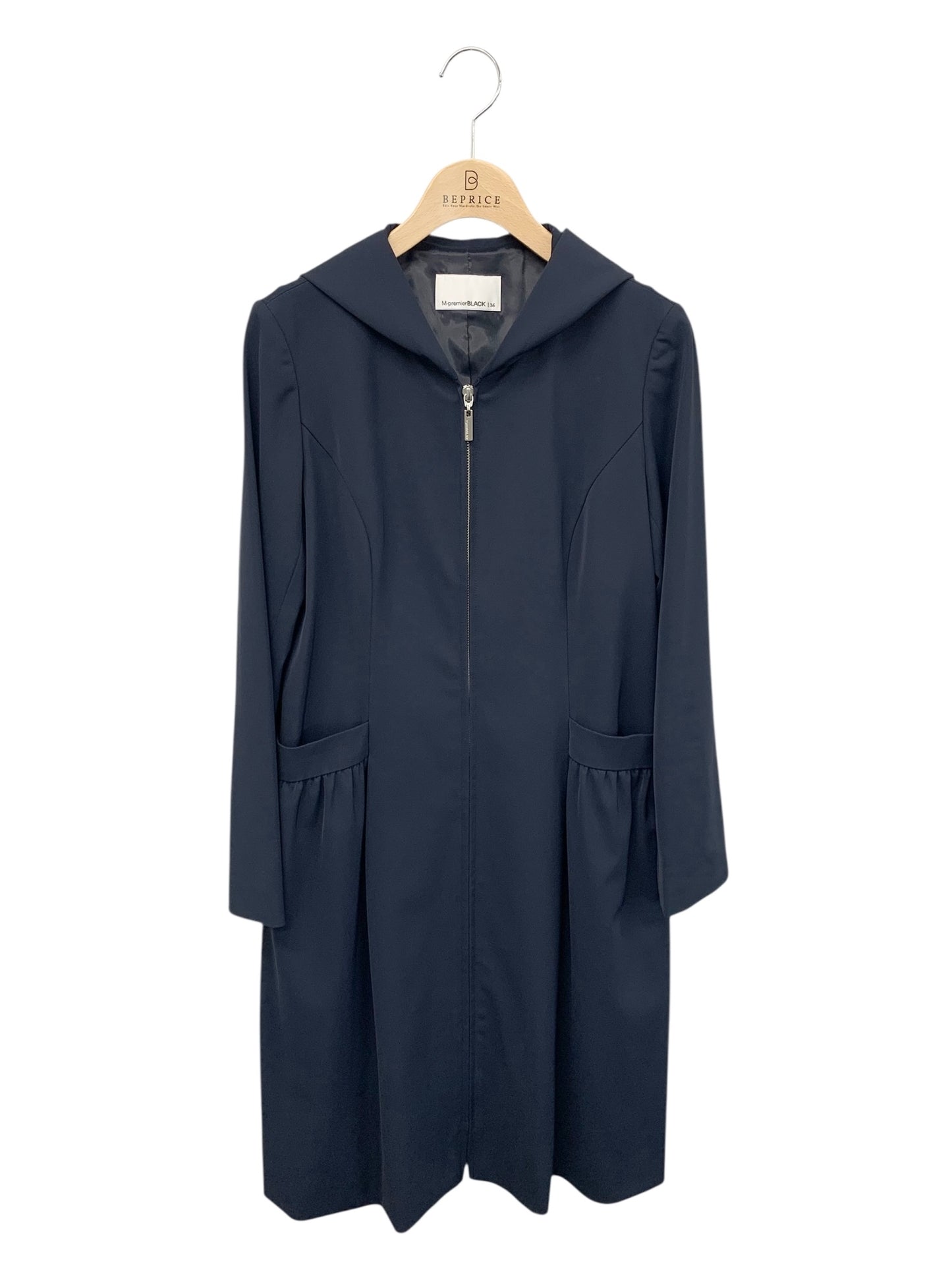 エムプルミエブラック C230-002 コート 36 ネイビー ナイロン ジップアップ ITDDIPWWLQZC