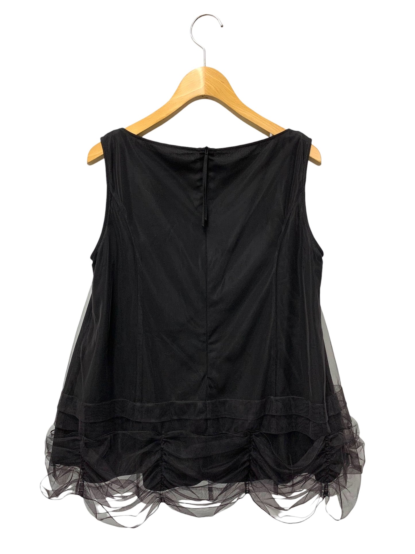 フォクシーブティック 43986 カットソー 38 ブラック ラインストーン ビジュー オーガンジー ITN2E58Z87YZ