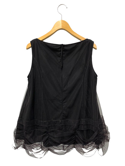 フォクシーブティック 43986 カットソー 38 ブラック ラインストーン ビジュー オーガンジー ITN2E58Z87YZ