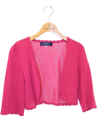 エムズグレイシー Scallop Bolero 918315 ボレロ カーディガン 38 ピンク スカラップ IT1DNPNIUDE4