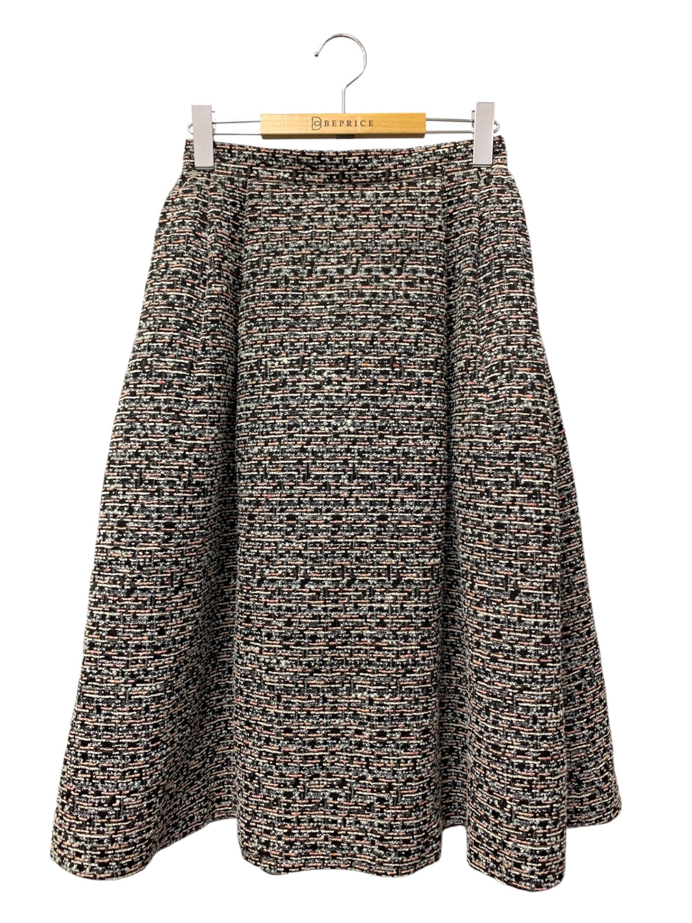 ルネ 6334200 スカート 36 ブラック TISSUE社製 ツイード タックフレア ITMJY286PAL8