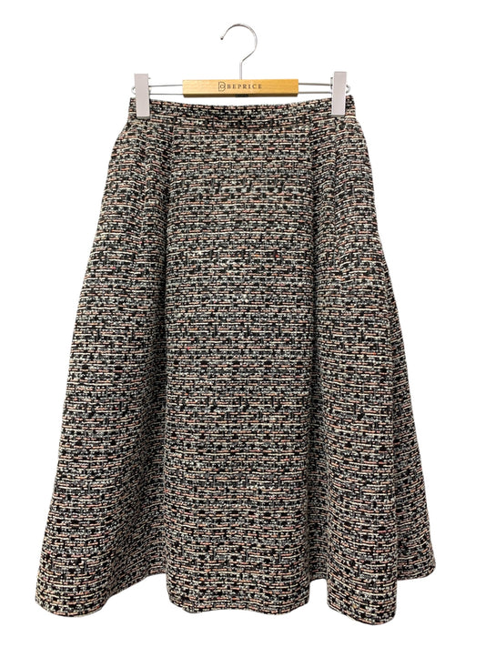 ルネ 6334200 スカート 36 ブラック TISSUE社製 ツイード タックフレア ITMJY286PAL8