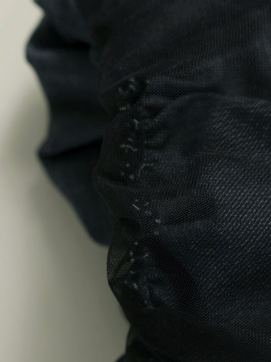 エムズグレイシー 111344 ワンピース 36 ネイビー パフスリーブ ステッチ ITN0BIP6J90M