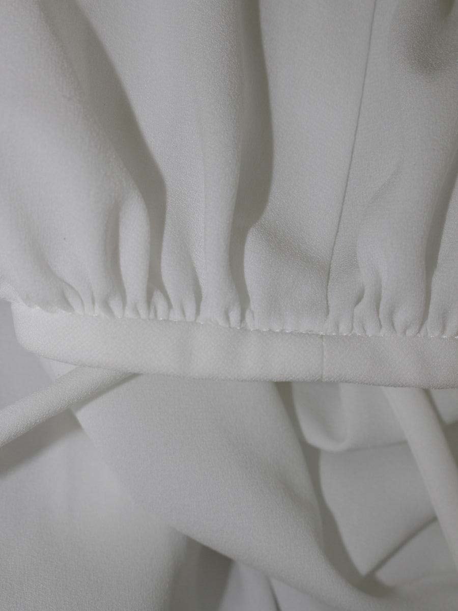 エムズグレイシー 110111 カットソー 40 ホワイト パフスリーブ リボン ITFWKTU8GW7Q