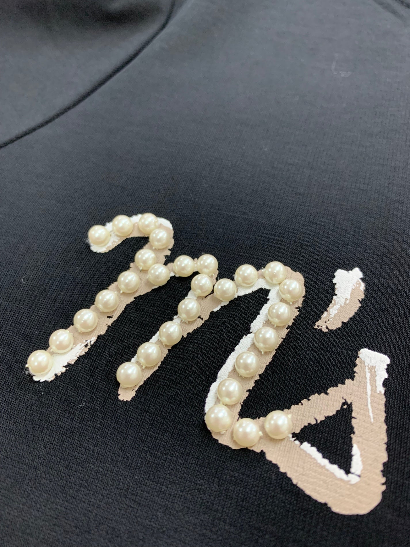 エムズグレイシー パール付きロゴ 515344 カットソー 42 ブラック  