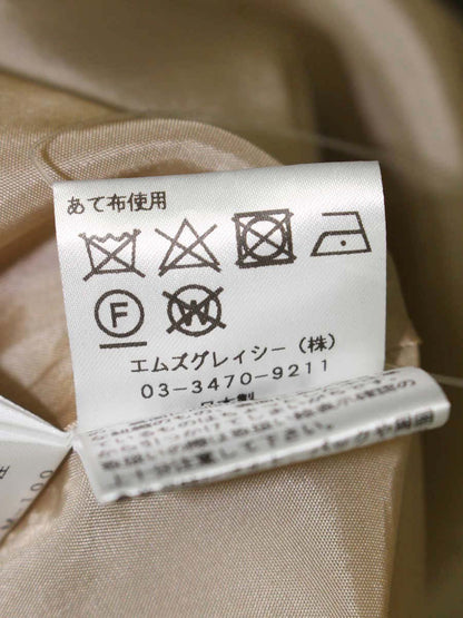 エムズグレイシー 011503 ワンピース 38 ベージュ/ブラック カメリアモチーフ IT5S0S7XIEVX