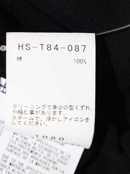 ヨウジヤマモト HS-T84-087 Tシャツ 3 ブラック パッチポケット オーバーサイズ ITX9VDJPZQOO