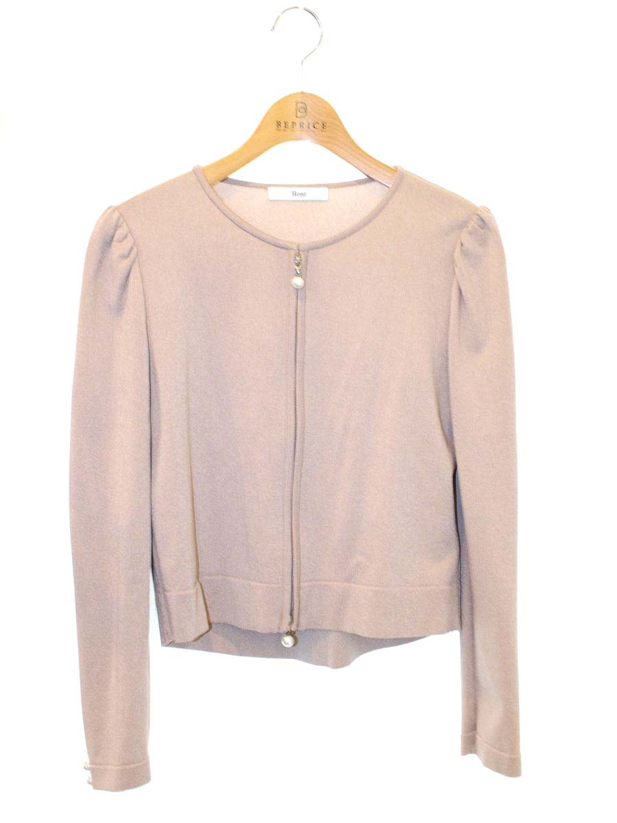 ルネ Basic Knit Cardigan 6232160 34 ベージュ ITTNDSV22OIT