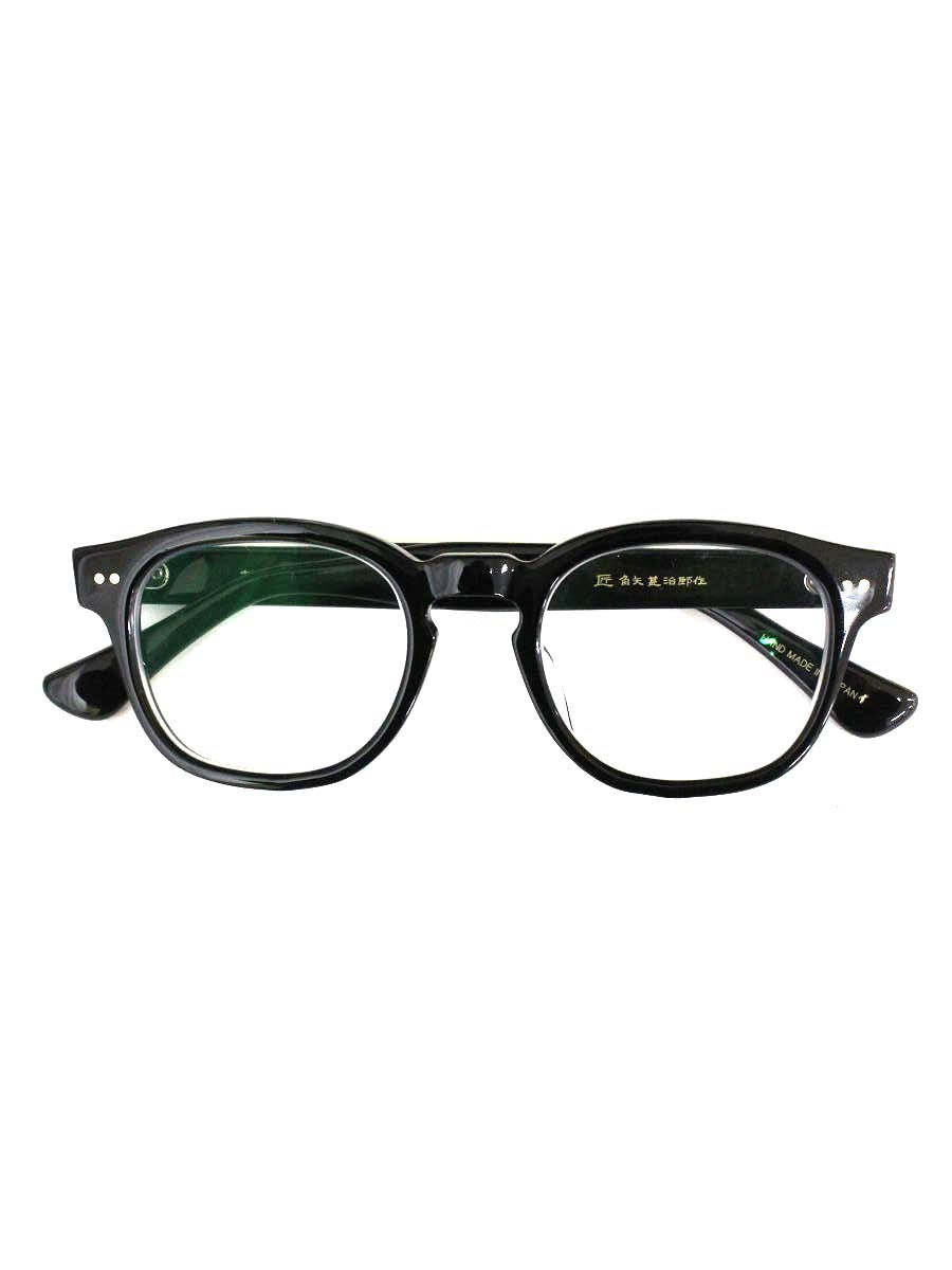角矢甚治郎 其参拾五 10金飾り イ メガネ ブラック セルフレーム フルリム ウェリントン IT69219L6HAS 【SALE】