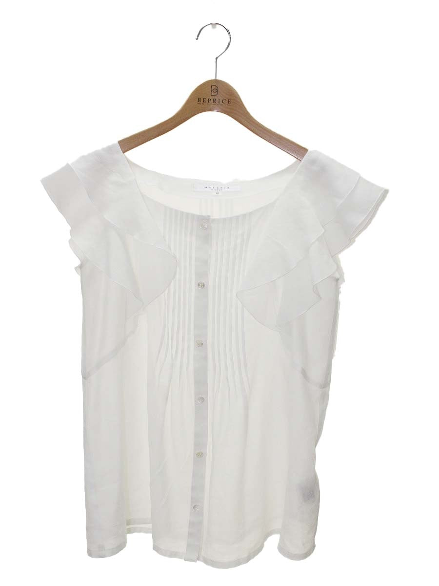 マテリア 301-110418 ブラウス 38 ホワイト フリル ITU9BWVT5AH3