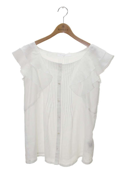 マテリア 301-110418 ブラウス 38 ホワイト フリル ITU9BWVT5AH3