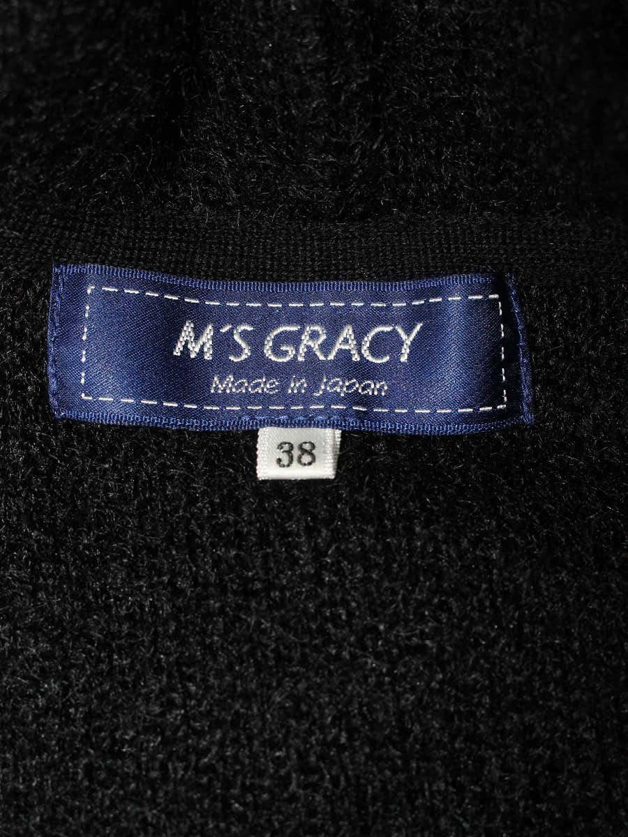 エムズグレイシー 018563 カーディガン 38 ブラック モヘヤ混 ITGHWQ1WUZ3W