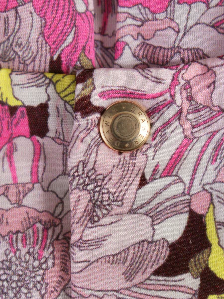 ドゥロワー コットンシルクプリントタックブラウス 6521-299-0940 36 ピンク ITPYBOVAU5UW 【SALE】