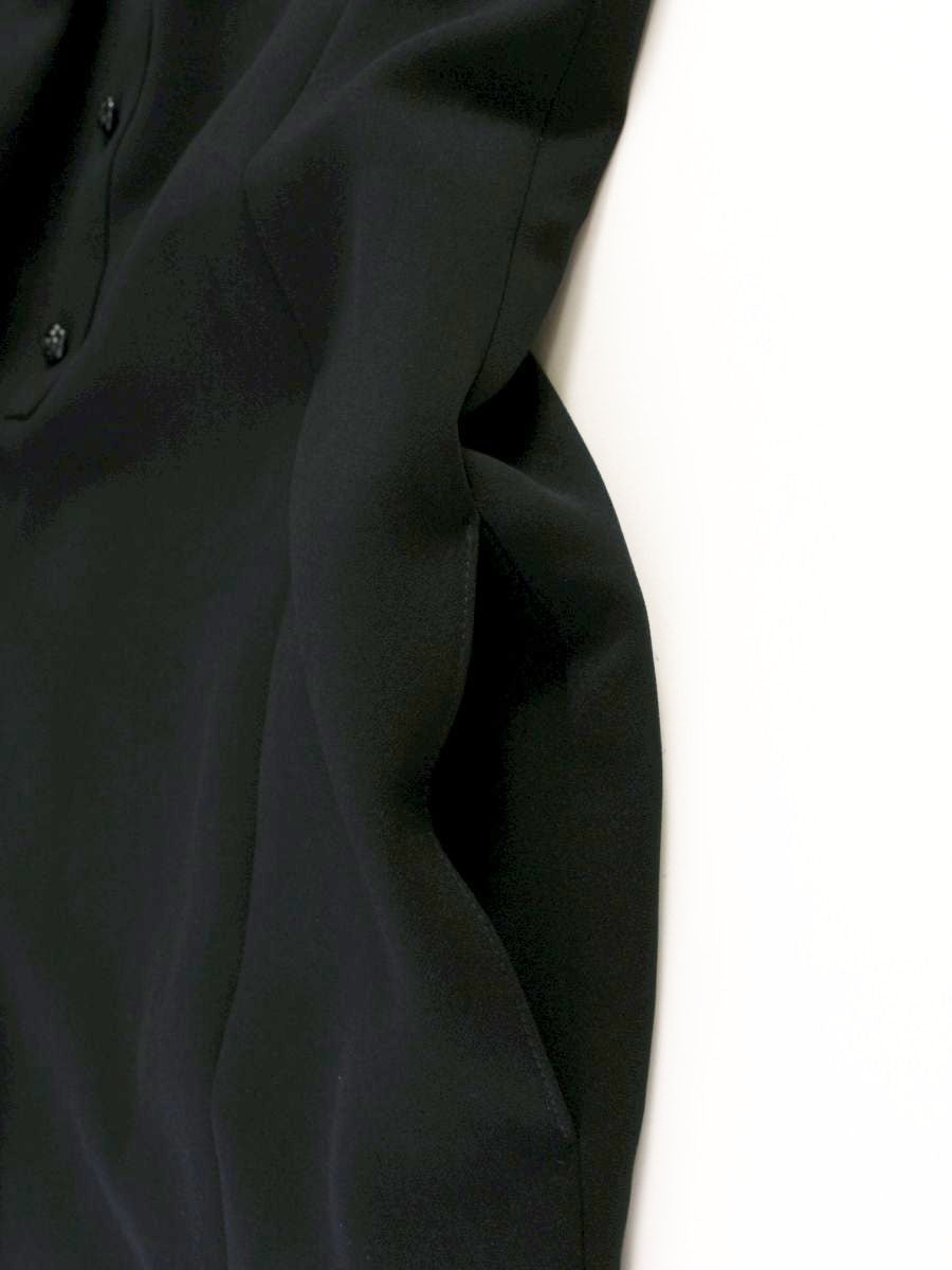 ルネ ベーシック 5916250 ワンピース 38 ブラック バラボタン バックジップ クルーネック IT5M3HDQHI0W