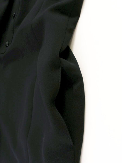 ルネ ベーシック 5916250 ワンピース 38 ブラック バラボタン バックジップ クルーネック IT5M3HDQHI0W