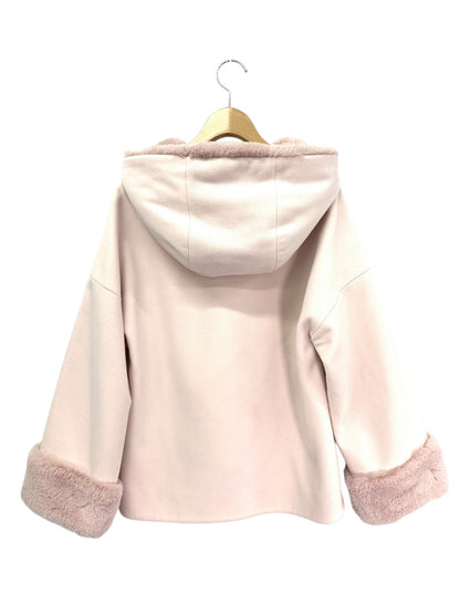 エムズグレイシー 729531 ショートコート 38 ピンク フラワージップ Wジップアップ ファー IT3AZYAH9IKS