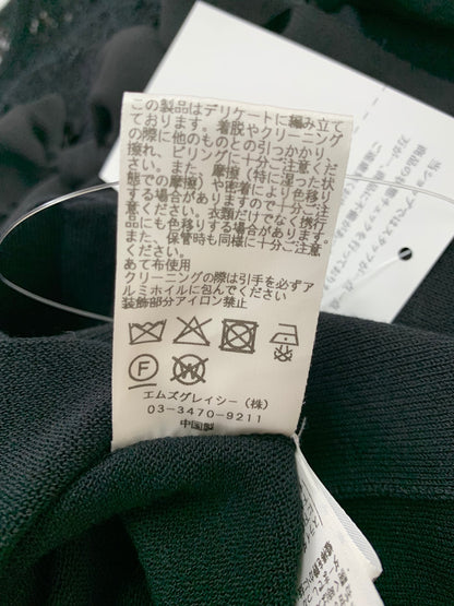 エムズグレイシー 518506 カーディガン 38 ブラック リボン レース ITFU11JTLTVY 【SALE】