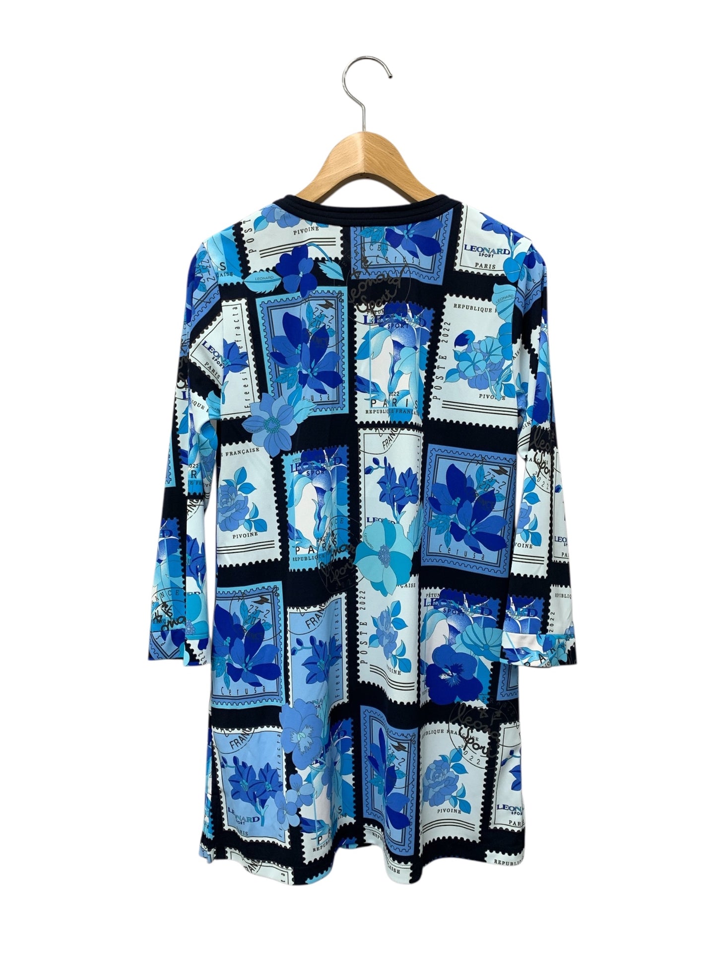 レオナールスポーツ 0578091 チュニック 38 ネイビー 切手モチーフ フラワー IT8CKMU5LLNO