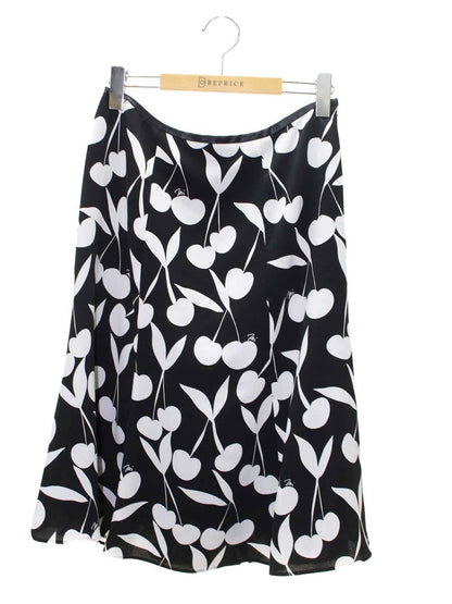 エムズグレイシー 117119 スカート 40 ブラック チェリーモチーフ ITBK66K68YCG