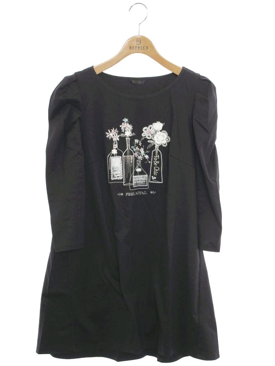 トゥービーシック W5P10-262-09 トップス 42 ブラック フラワーモチーフ 刺繍 ビジュー ITTDJV03YS54