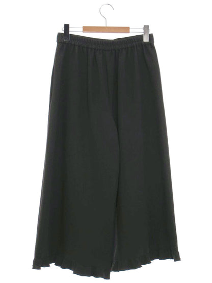 エムズグレイシー 516103 パンツ 38 ブラック ワイド フリル ウエストゴム IT0TQCN1PJYS