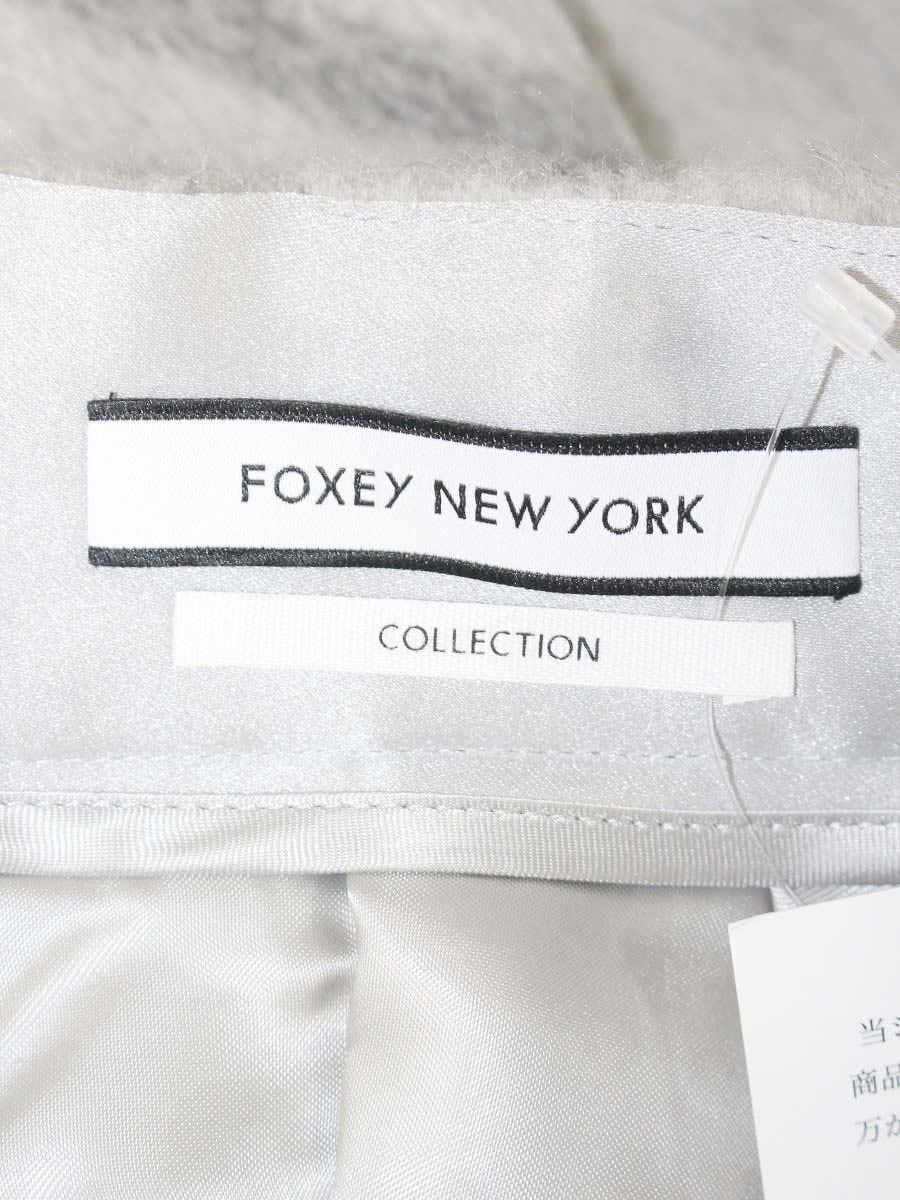 フォクシーニューヨーク collection スカート Windowpane Mohair Collection 34615 40 グレー ウール チェック ITAZUWRAMH2A