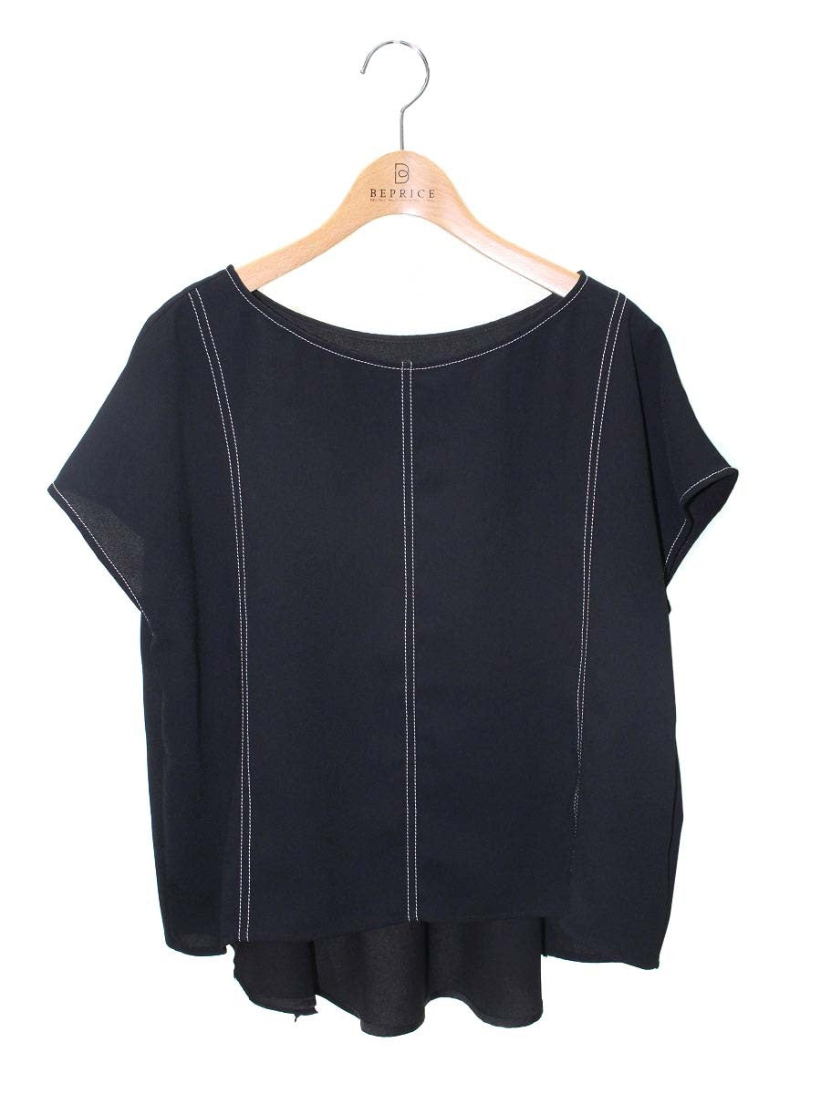 ダイアグラム 03213 41075-00 カットソー 36 ブラック フリル ステッチ ITGWHYD4J5ZC