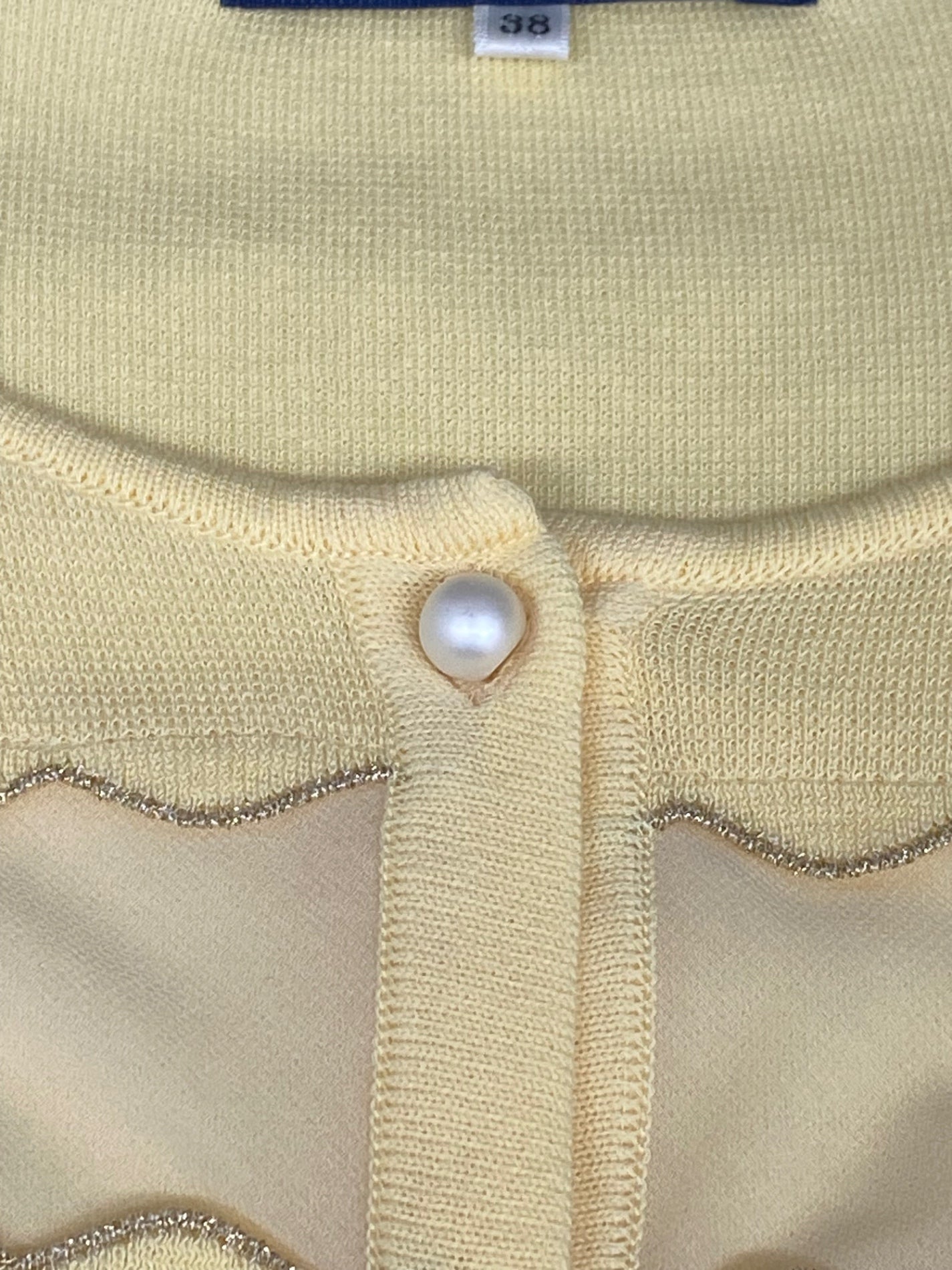 エムズグレイシー 918127 カーディガン 38 イエロー オーガンジー ラメ ITNOFHG1N593 【SALE】