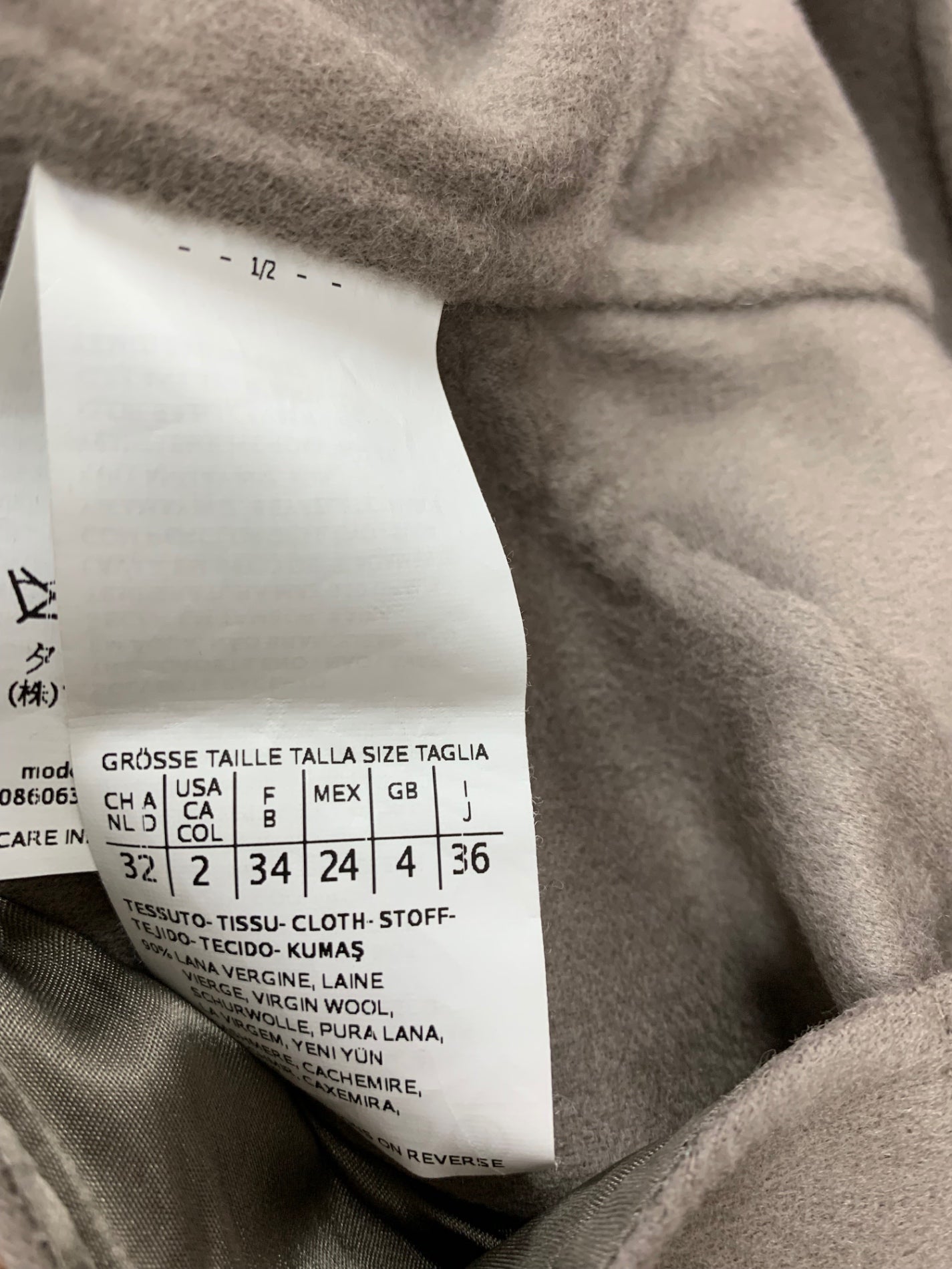 マックスマーラ 10860633000 コート 36 グレー CUCITO A MANO ウール混 ステッチ ITPH42HSX29W 【SALE】