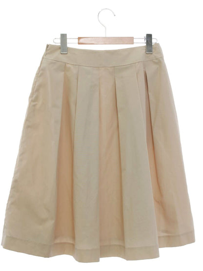 エムズグレイシー サマータフタ 117120 スカート 40 ベージュ タック フレア ITGO6EWI15J0