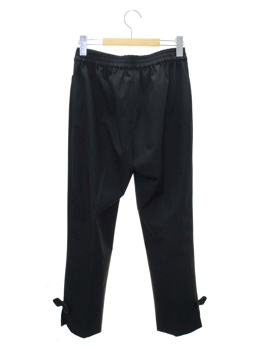エムズグレイシー 116110 パンツ 38 ブラック ウエストギャザー リボン ITIAW2EGGOYY